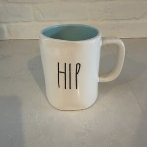 Rae Dunn HIP HOP Double Sided White and Blue Mug
